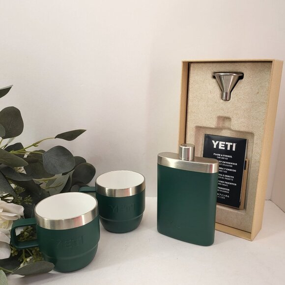 Yeti Rambler 2 Stackable Mighty Mini Durasip Ceramic Mugs & Flask With Funnel - Picture 3 of 16